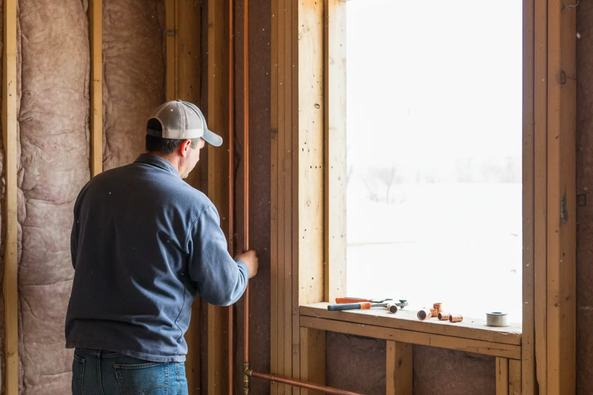 Licensed plumber running new copper supply lines in a Thornville home